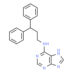 ChemSpider 2D Image | N-(3,3-Diphenylpropyl)-7H-purin-6-amine | C20H19N5