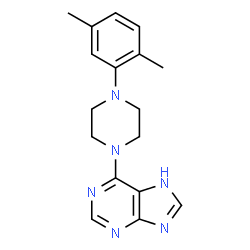ChemSpider 2D Image | 6-[4-(2,5-Dimethylphenyl)-1-piperazinyl]-7H-purine | C17H20N6