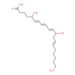 ChemSpider 2D Image | 5,12,20-trihydroxy-6,8,10,14-eicosatetraenoic acid | C20H32O5