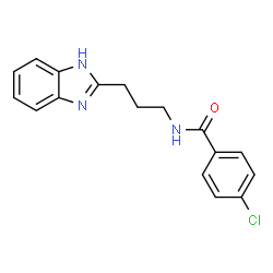 ChemSpider 2D Image | N-[3-(1H-Benzimidazol-2-yl)propyl]-4-chlorobenzamide | C17H16ClN3O