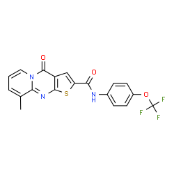 ChemSpider 2D Image | 9-Methyl-4-oxo-N-[4-(trifluoromethoxy)phenyl]-4H-pyrido[1,2-a]thieno[2,3-d]pyrimidine-2-carboxamide | C19H12F3N3O3S