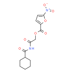 ChemSpider 2D Image | 2-[(Cyclohexylcarbonyl)amino]-2-oxoethyl 5-nitro-2-furoate | C14H16N2O7