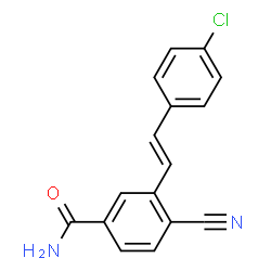 ChemSpider 2D Image | 3-[(E)-2-(4-Chlorophenyl)vinyl]-4-cyanobenzamide | C16H11ClN2O