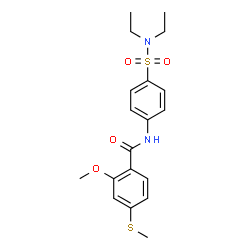 ChemSpider 2D Image | N-[4-(Diethylsulfamoyl)phenyl]-2-methoxy-4-(methylsulfanyl)benzamide | C19H24N2O4S2