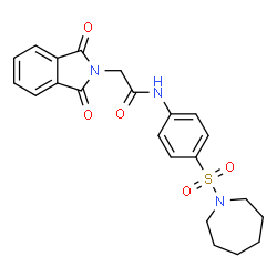 ChemSpider 2D Image | N-[4-(1-Azepanylsulfonyl)phenyl]-2-(1,3-dioxo-1,3-dihydro-2H-isoindol-2-yl)acetamide | C22H23N3O5S