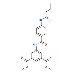ChemSpider 2D Image | Dimethyl 5-{[4-(butyrylamino)benzoyl]amino}isophthalate | C21H22N2O6