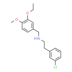 ChemSpider 2D Image | 2-(3-Chlorophenyl)-N-(3-ethoxy-4-methoxybenzyl)ethanamine | C18H22ClNO2