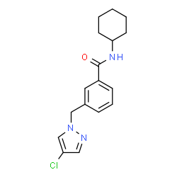ChemSpider 2D Image | 3-[(4-Chloro-1H-pyrazol-1-yl)methyl]-N-cyclohexylbenzamide | C17H20ClN3O
