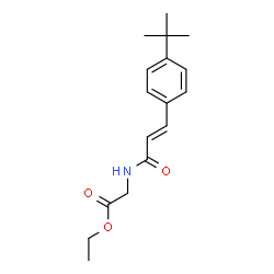 ChemSpider 2D Image | Ethyl N-{(2E)-3-[4-(2-methyl-2-propanyl)phenyl]-2-propenoyl}glycinate | C17H23NO3