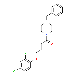 ChemSpider 2D Image | 1-(4-Benzyl-1-piperazinyl)-4-(2,4-dichlorophenoxy)-1-butanone | C21H24Cl2N2O2