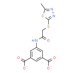 ChemSpider 2D Image | 5-({[(5-Methyl-1,3,4-thiadiazol-2-yl)sulfanyl]acetyl}amino)isophthalate | C13H9N3O5S2