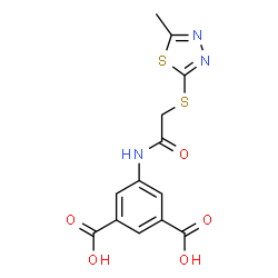 ChemSpider 2D Image | 5-({[(5-Methyl-1,3,4-thiadiazol-2-yl)sulfanyl]acetyl}amino)isophthalic acid | C13H11N3O5S2