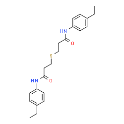 ChemSpider 2D Image | 3,3'-Sulfanediylbis[N-(4-ethylphenyl)propanamide] | C22H28N2O2S