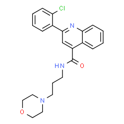 ChemSpider 2D Image | 2-(2-Chlorophenyl)-N-[3-(4-morpholinyl)propyl]-4-quinolinecarboxamide | C23H24ClN3O2