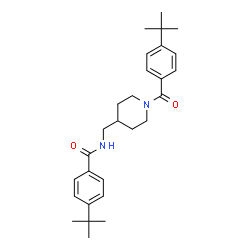 ChemSpider 2D Image | 4-tert-Butyl-N-{[1-(4-tert-butylbenzoyl)piperidin-4-yl]methyl}benzamide | C28H38N2O2