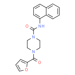 ChemSpider 2D Image | 4-(2-Furoyl)-N-(1-naphthyl)-1-piperazinecarboxamide | C20H19N3O3