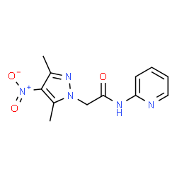 ChemSpider 2D Image | 2-(3,5-Dimethyl-4-nitro-1H-pyrazol-1-yl)-N-(2-pyridinyl)acetamide | C12H13N5O3