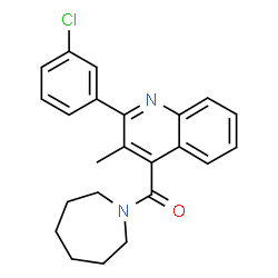 ChemSpider 2D Image | 1-Azepanyl[2-(3-chlorophenyl)-3-methyl-4-quinolinyl]methanone | C23H23ClN2O