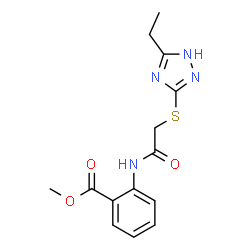 ChemSpider 2D Image | Methyl 2-({[(5-ethyl-1H-1,2,4-triazol-3-yl)sulfanyl]acetyl}amino)benzoate | C14H16N4O3S