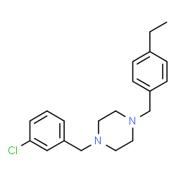 ChemSpider 2D Image | 1-(3-Chlorobenzyl)-4-(4-ethylbenzyl)piperazine | C20H25ClN2