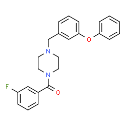 ChemSpider 2D Image | 1-(3-FLUOROBENZOYL)-4-[(3-PHENOXYPHENYL)METHYL]PIPERAZINE | C24H23FN2O2