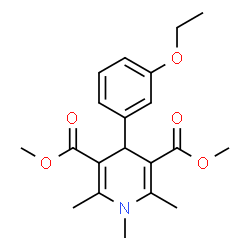 ChemSpider 2D Image | Dimethyl 4-(3-ethoxyphenyl)-1,2,6-trimethyl-1,4-dihydro-3,5-pyridinedicarboxylate | C20H25NO5
