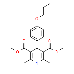 ChemSpider 2D Image | 3,5-dimethyl 1,2,6-trimethyl-4-(4-propoxyphenyl)-4H-pyridine-3,5-dicarboxylate | C21H27NO5