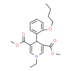 ChemSpider 2D Image | Dimethyl 4-(2-butoxyphenyl)-1-ethyl-1,4-dihydro-3,5-pyridinedicarboxylate | C21H27NO5