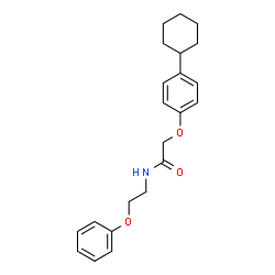 ChemSpider 2D Image | 2-(4-Cyclohexylphenoxy)-N-(2-phenoxyethyl)acetamide | C22H27NO3