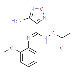 ChemSpider 2D Image | N'-Acetoxy-4-amino-N-(2-methoxyphenyl)-1,2,5-oxadiazole-3-carboximidamide | C12H13N5O4