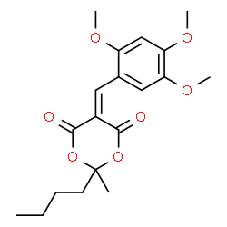 ChemSpider 2D Image | 2-Butyl-2-methyl-5-(2,4,5-trimethoxybenzylidene)-1,3-dioxane-4,6-dione | C19H24O7