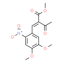 ChemSpider 2D Image | Methyl (2E)-2-(4,5-dimethoxy-2-nitrobenzylidene)-3-oxobutanoate | C14H15NO7