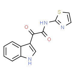 ChemSpider 2D Image | 2-(1H-indol-3-yl)-2-oxo-N-(2-thiazolyl)acetamide | C13H9N3O2S