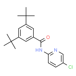 ChemSpider 2D Image | N-(5-Chloro-2-pyridinyl)-3,5-bis(2-methyl-2-propanyl)benzamide | C20H25ClN2O