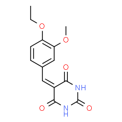 ChemSpider 2D Image | 5-(4-ethoxy-3-methoxybenzylidene)hexahydropyrimidine-2,4,6-trione | C14H14N2O5