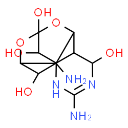 ChemSpider 2D Image | 3,14-Diamino-8,10-dioxa-2,4-diazatetracyclo[7.3.1.1~7,11~.0~1,6~]tetradec-3-ene-5,9,12,13-tetrol | C10H16N4O6
