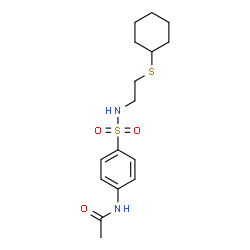 ChemSpider 2D Image | N-(4-{[2-(Cyclohexylsulfanyl)ethyl]sulfamoyl}phenyl)acetamide | C16H24N2O3S2