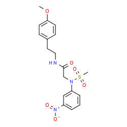 ChemSpider 2D Image | N-[2-(4-Methoxyphenyl)ethyl]-N~2~-(methylsulfonyl)-N~2~-(3-nitrophenyl)glycinamide | C18H21N3O6S