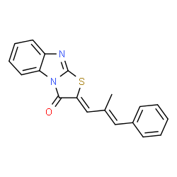 ChemSpider 2D Image | (2Z)-2-[(2E)-2-Methyl-3-phenyl-2-propen-1-ylidene][1,3]thiazolo[3,2-a]benzimidazol-3(2H)-one | C19H14N2OS