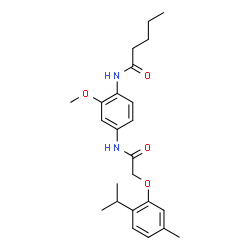 ChemSpider 2D Image | N-(4-{[(2-Isopropyl-5-methylphenoxy)acetyl]amino}-2-methoxyphenyl)pentanamide | C24H32N2O4