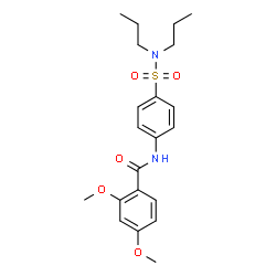 ChemSpider 2D Image | N-[4-(Dipropylsulfamoyl)phenyl]-2,4-dimethoxybenzamide | C21H28N2O5S