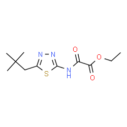 ChemSpider 2D Image | Ethyl {[5-(2,2-dimethylpropyl)-1,3,4-thiadiazol-2-yl]amino}(oxo)acetate | C11H17N3O3S