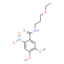 ChemSpider 2D Image | N-(3-Ethoxypropyl)-4,5-dimethoxy-2-nitrobenzamide | C14H20N2O6