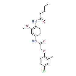 ChemSpider 2D Image | N-(4-{[(4-Chloro-2-methylphenoxy)acetyl]amino}-2-methoxyphenyl)pentanamide | C21H25ClN2O4