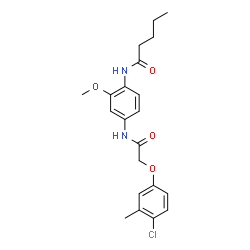 ChemSpider 2D Image | N-(4-{[(4-Chloro-3-methylphenoxy)acetyl]amino}-2-methoxyphenyl)pentanamide | C21H25ClN2O4