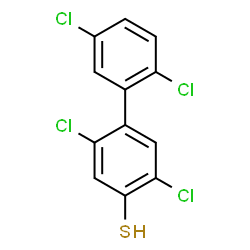 ChemSpider 2D Image | 2,2',5,5'-Tetrachloro-4-biphenylthiol | C12H6Cl4S