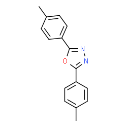 ChemSpider 2D Image | 2,5-DI-P-TOLYL-(1,3,4)OXADIAZOLE | C16H14N2O