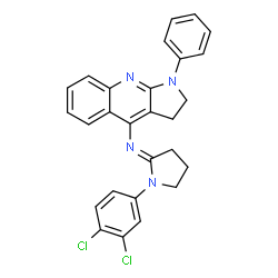 ChemSpider 2D Image | (2E)-1-(3,4-Dichlorophenyl)-N-(1-phenyl-2,3-dihydro-1H-pyrrolo[2,3-b]quinolin-4-yl)-2-pyrrolidinimine | C27H22Cl2N4