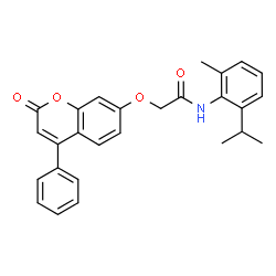 ChemSpider 2D Image | N-(2-Isopropyl-6-methylphenyl)-2-[(2-oxo-4-phenyl-2H-chromen-7-yl)oxy]acetamide | C27H25NO4