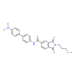 ChemSpider 2D Image | 2-(3-Methoxypropyl)-N-(4'-nitro-4-biphenylyl)-1,3-dioxo-5-isoindolinecarboxamide | C25H21N3O6